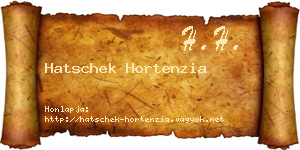 Hatschek Hortenzia névjegykártya